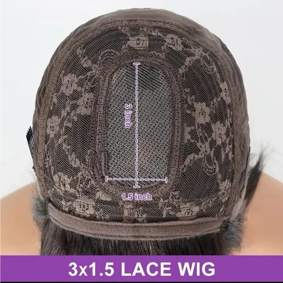 Highlight Blonde Short bob Lace Human Hair Wig Brazilian Straight With Bangs - Picture 3 of 5